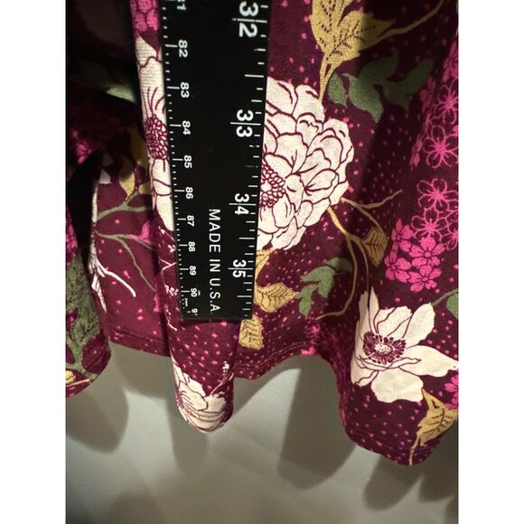 Torrid Women’s Size 2 Burgundy Floral Dress Plus Size Romantic Y2K Style Cottage - Picture 5 of 8